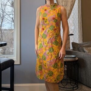 BRIGHT MOD DRESS 1960's 1970's S